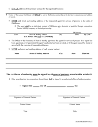 SOS Form 0030 Certificate of Authority (Foreign Limited Partnership) - Oklahoma, Page 2