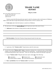 SOS Form 0021 Trade Name Report - Oklahoma