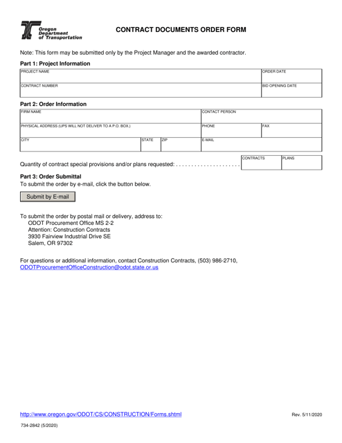 Form 734-2842 Printable Pdf