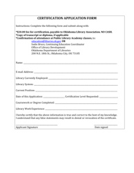 Certification Application Form - Oklahoma, Page 2