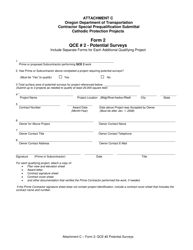 Form 2 Attachment C &quot;Qce 2 - Potential Surveys&quot; - Oregon