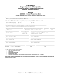 Form 6 Attachment C &quot;Qce 6 - Install Reference Cells&quot; - Oregon