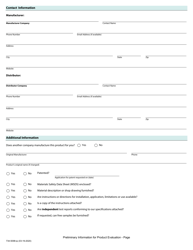 Form 734-5098 Preliminary Information for Product Evaluation - Oregon, Page 2