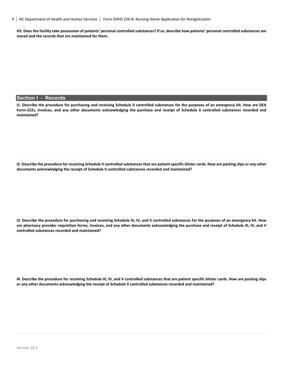 Form DHHS226-B Nursing Home Application for Renewal - North Carolina, Page 4