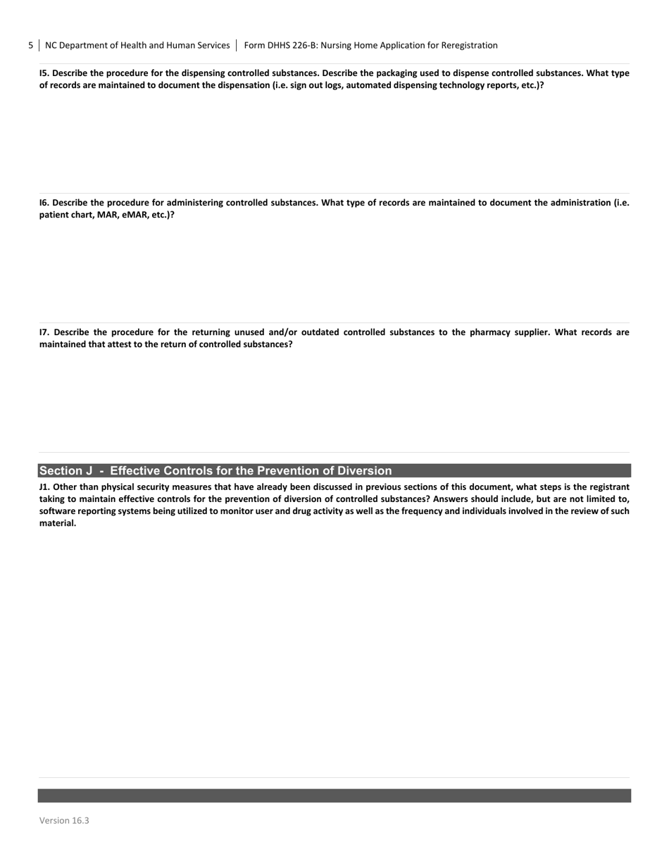 Form DHHS226-B Nursing Home Application for Renewal - North Carolina, Page 5