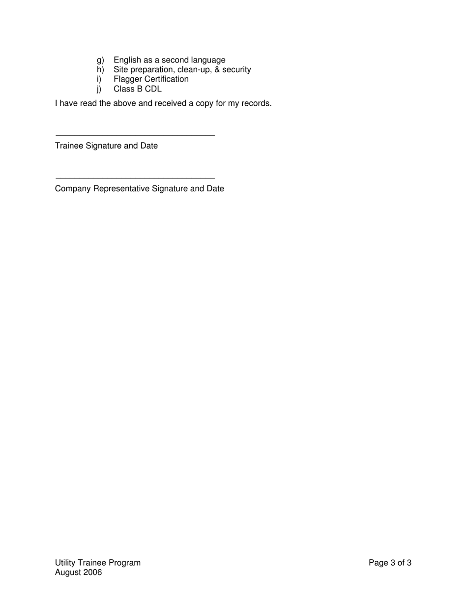 Utility Trainee Program (For Federally-Funded Projects) - Oregon, Page 3