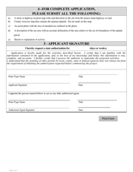 Application for Short Term Access Agreement - Oregon, Page 2