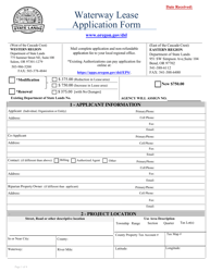 Document preview: Waterway Lease Application Form - Oregon
