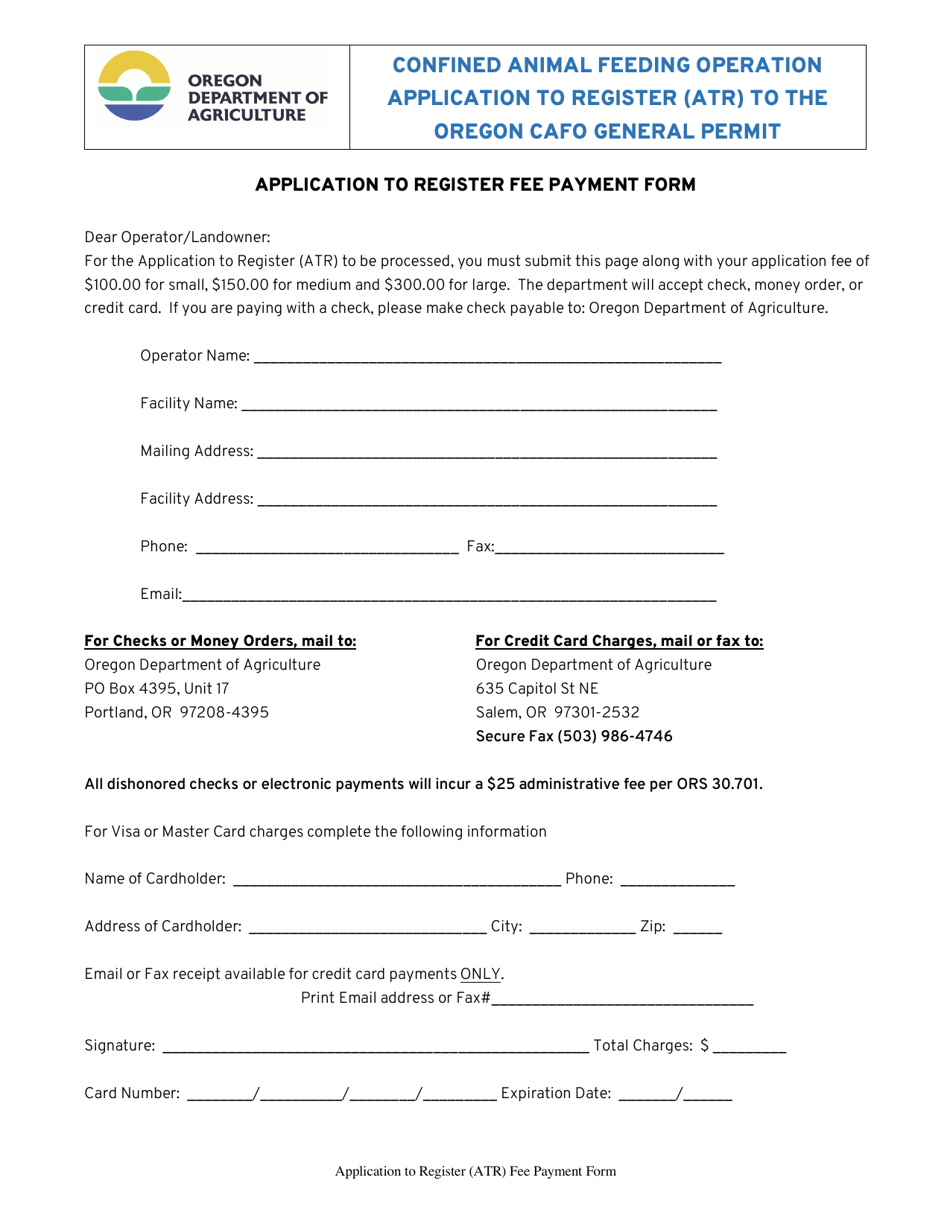 Confined Animal Feeding Operation Application to Register (Atr) to the Oregon Cafo General Permit - Oregon, Page 10
