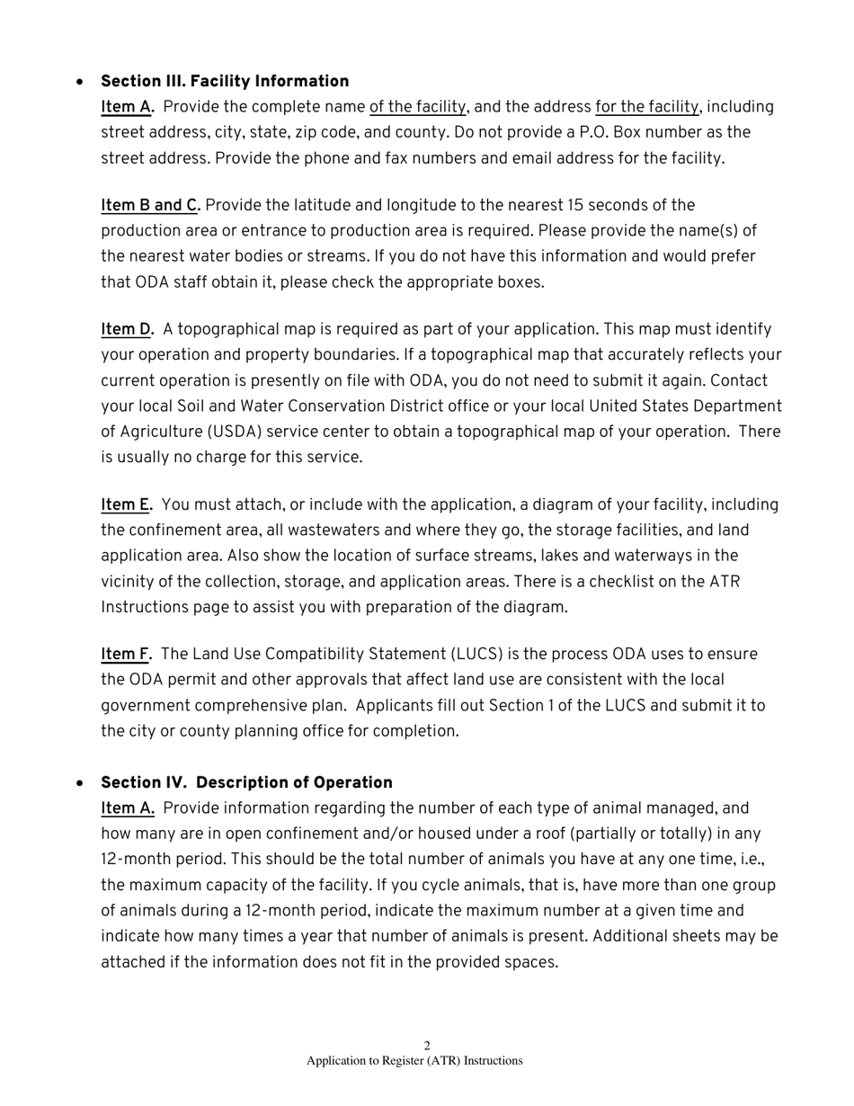Confined Animal Feeding Operation Application to Register (Atr) to the Oregon Cafo General Permit - Oregon, Page 13