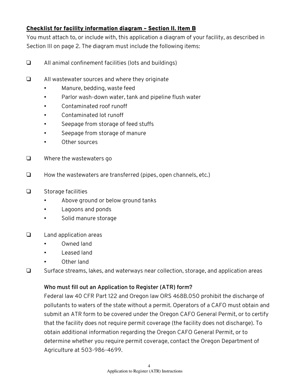 Confined Animal Feeding Operation Application to Register (Atr) to the Oregon Cafo General Permit - Oregon, Page 15
