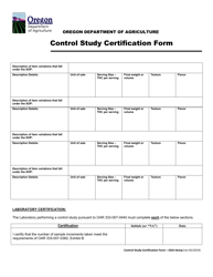 Control Study Certification Form - Oregon, Page 2