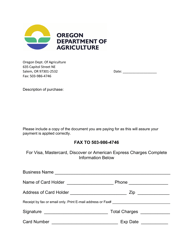 Document preview: Credit Card Form - Oregon
