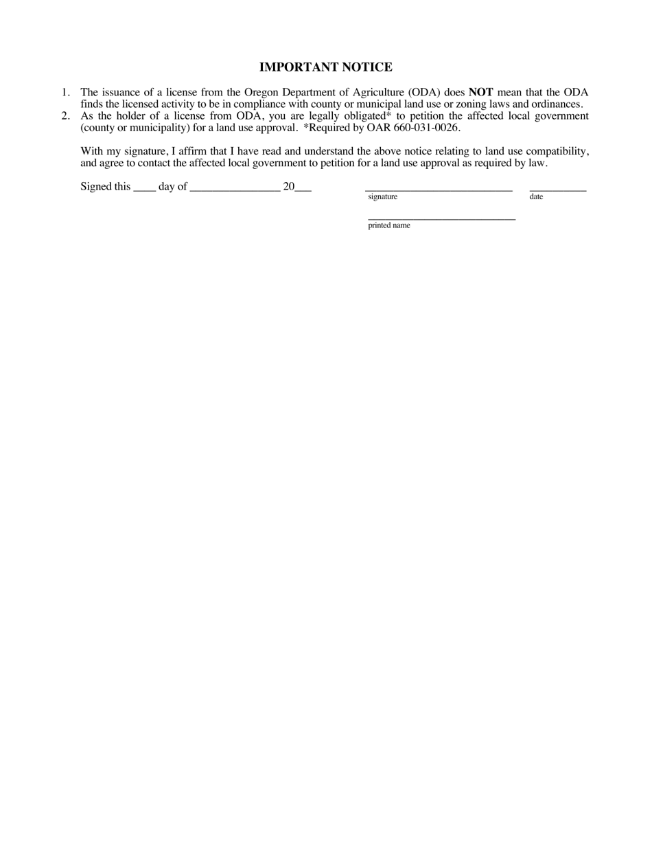 Land Use Compatibility Statement (Lucs) Form - Oregon, Page 1