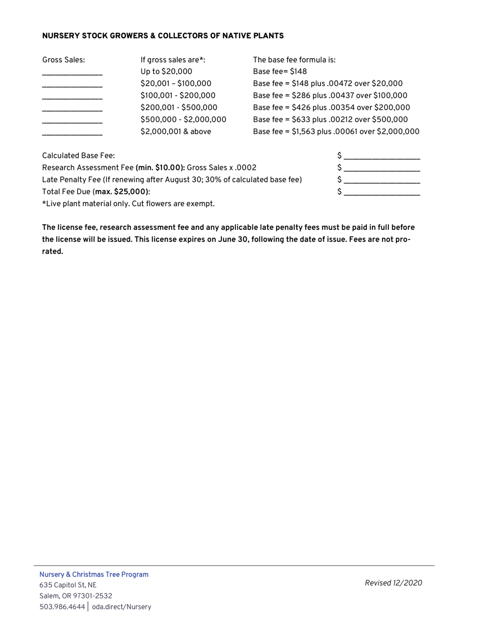 Nursery License Application - Oregon, Page 6