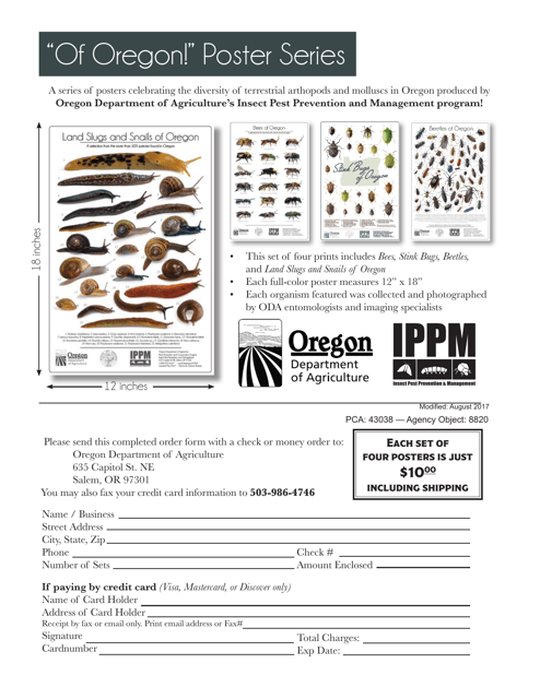 Ippm Poster Order Form - "of Oregon" Poster Series - Oregon Download Pdf