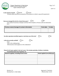 Form OCP.F.10 Crop Site Registration - Oregon, Page 2