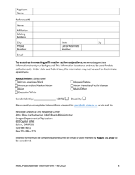 Pesticide Analytical and Response Center (Parc) Public Member Interest Form - Oregon, Page 4