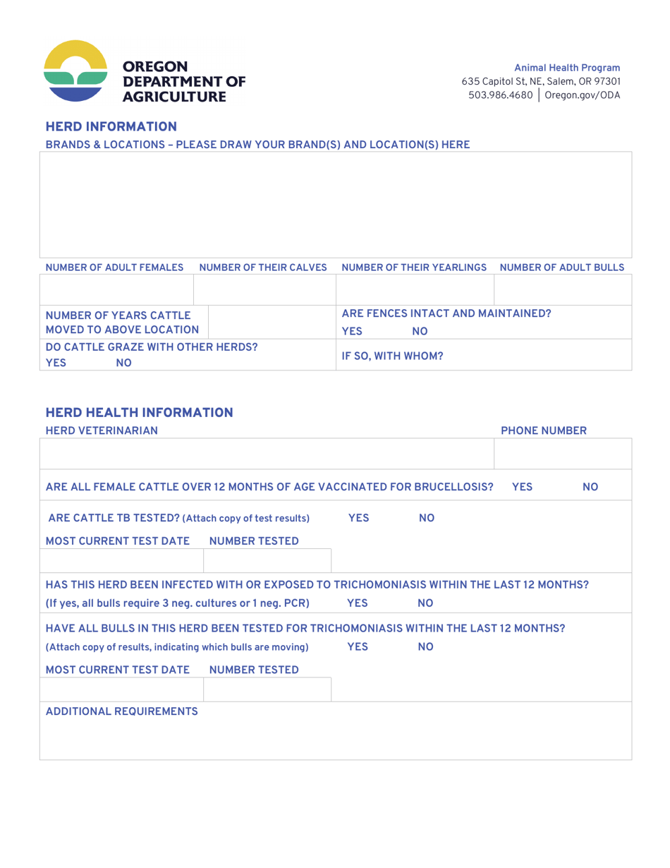 Form 3238 Pasture-To-Pasture Movement Permit - Oregon, Page 2