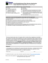 Food Establishment Plan Review Application - Oregon, Page 2