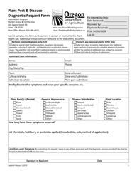 Document preview: Plant Pest & Disease Diagnostic Request Form - Oregon