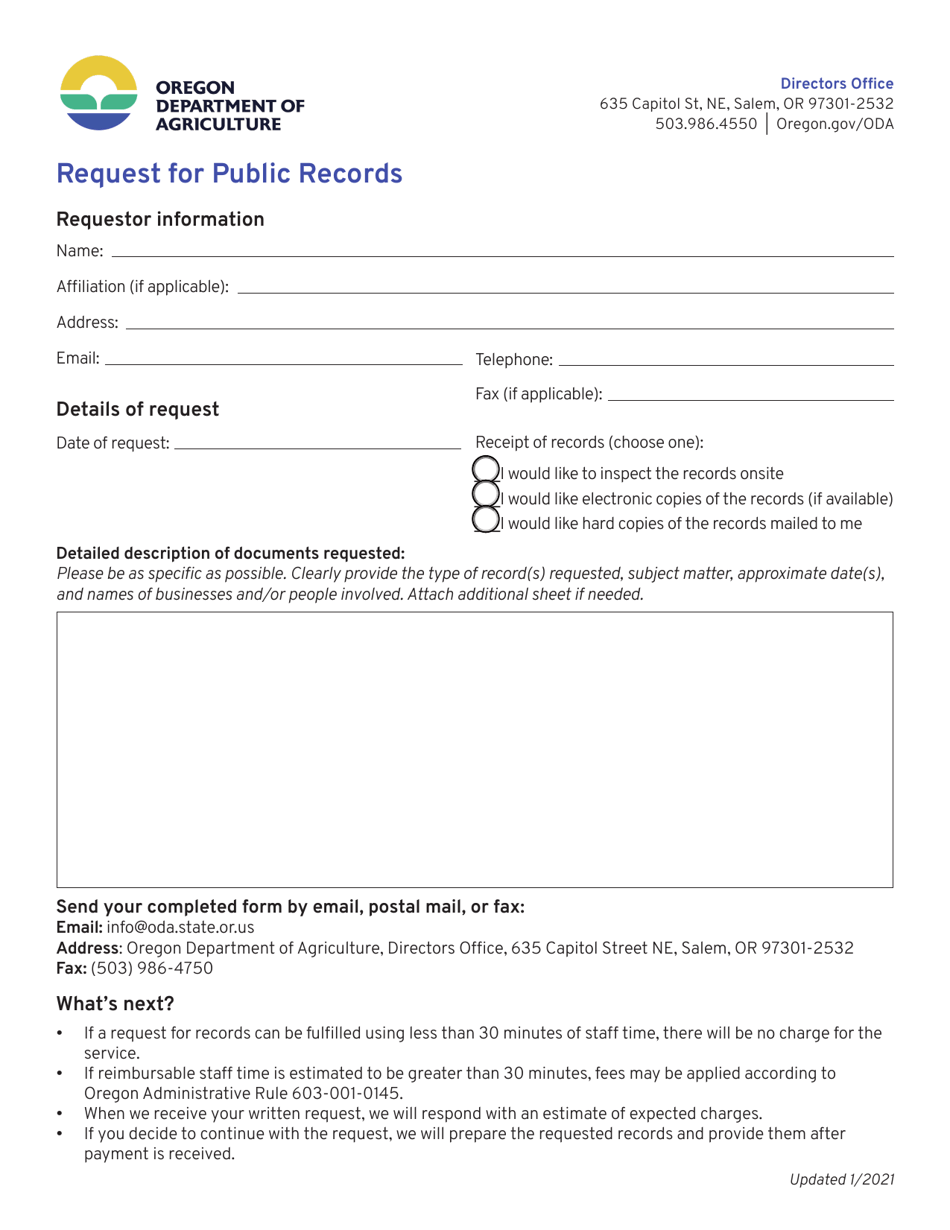 Oregon Request for Public Records Fill Out Sign Online and Download Oregon Request for Public Records Fill Out Sign Online and Download