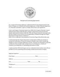 Document preview: Reciprocal Licensing Agreement - Oregon