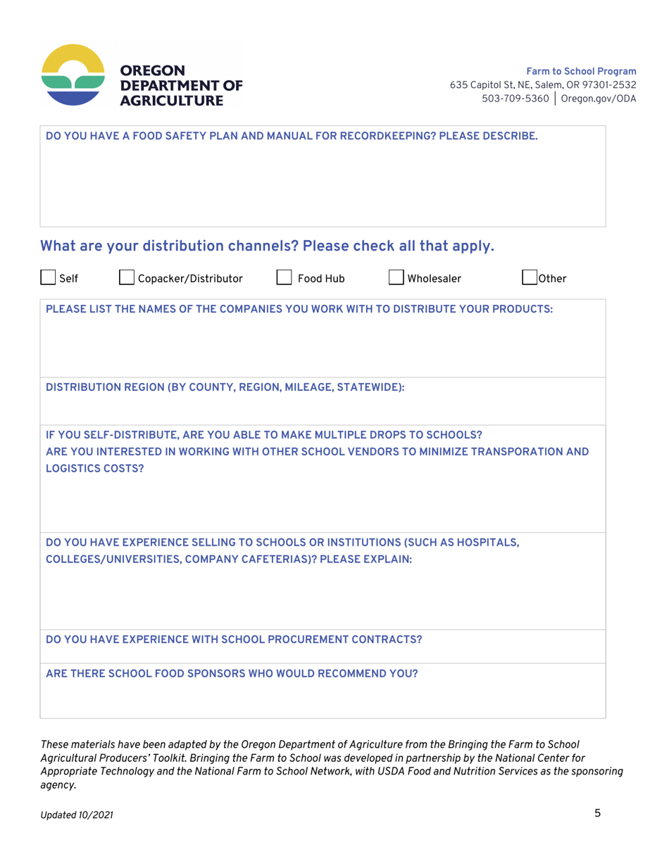 School Market Readiness Assessment - Oregon, Page 5