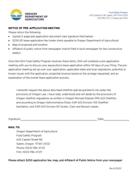 Shellfish Plat Application for State-Owned Estuary Lands - Oregon, Page 2