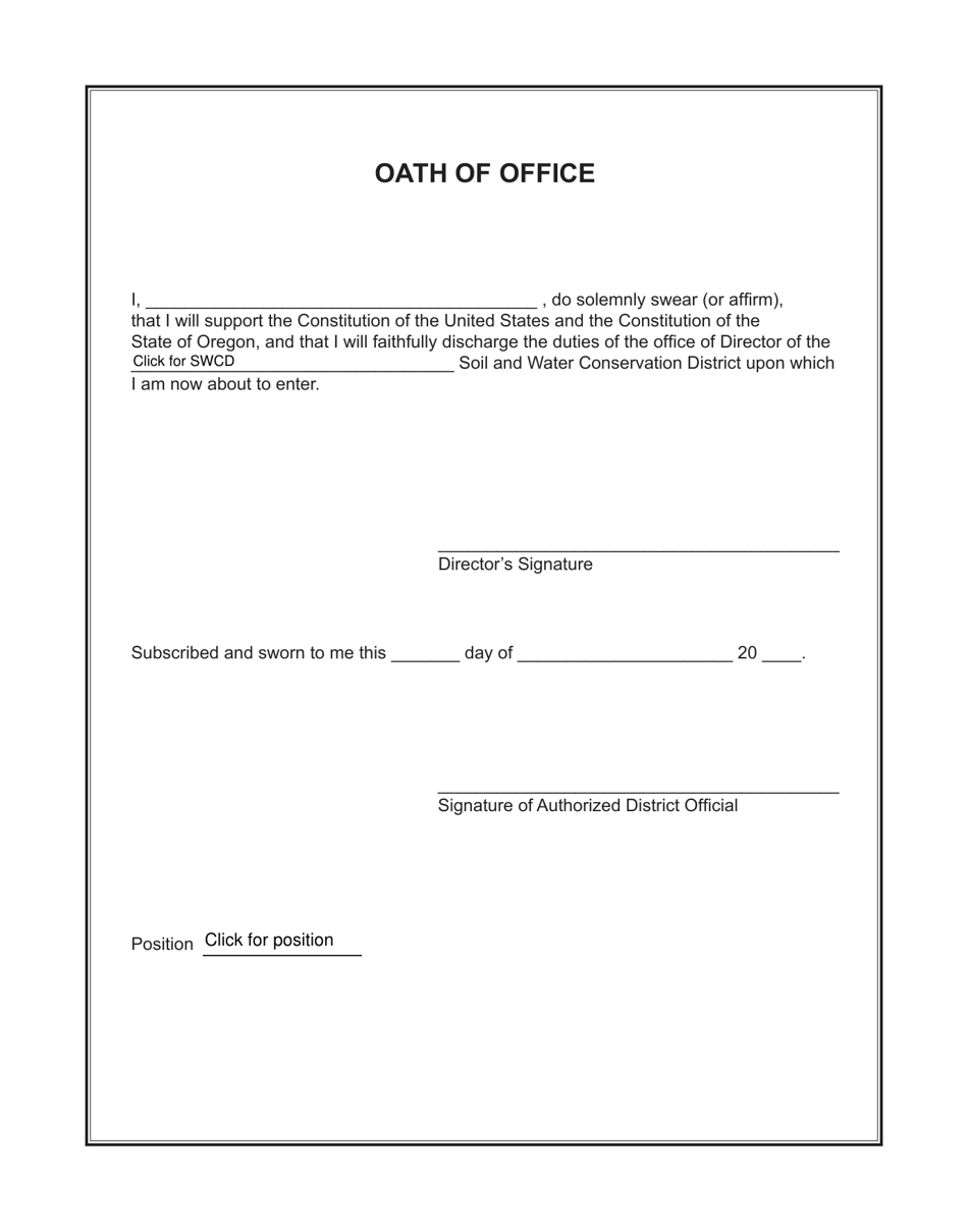 Oath of Office - Oregon, Page 1