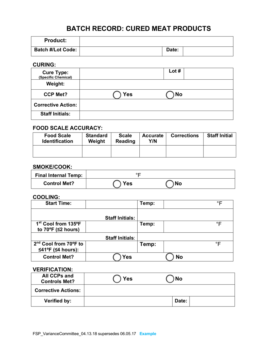 Oregon Variance Packet for Cured Time Temperature Control for Safety (Tcs) Food Fill Out, Sign