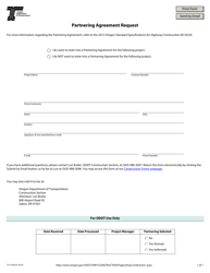 Document preview: Form 734-0338 Partnering Agreement Request - Oregon