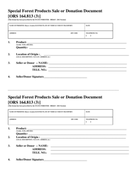 &quot;Special Forest Products Sale or Donation Document&quot; - Oregon