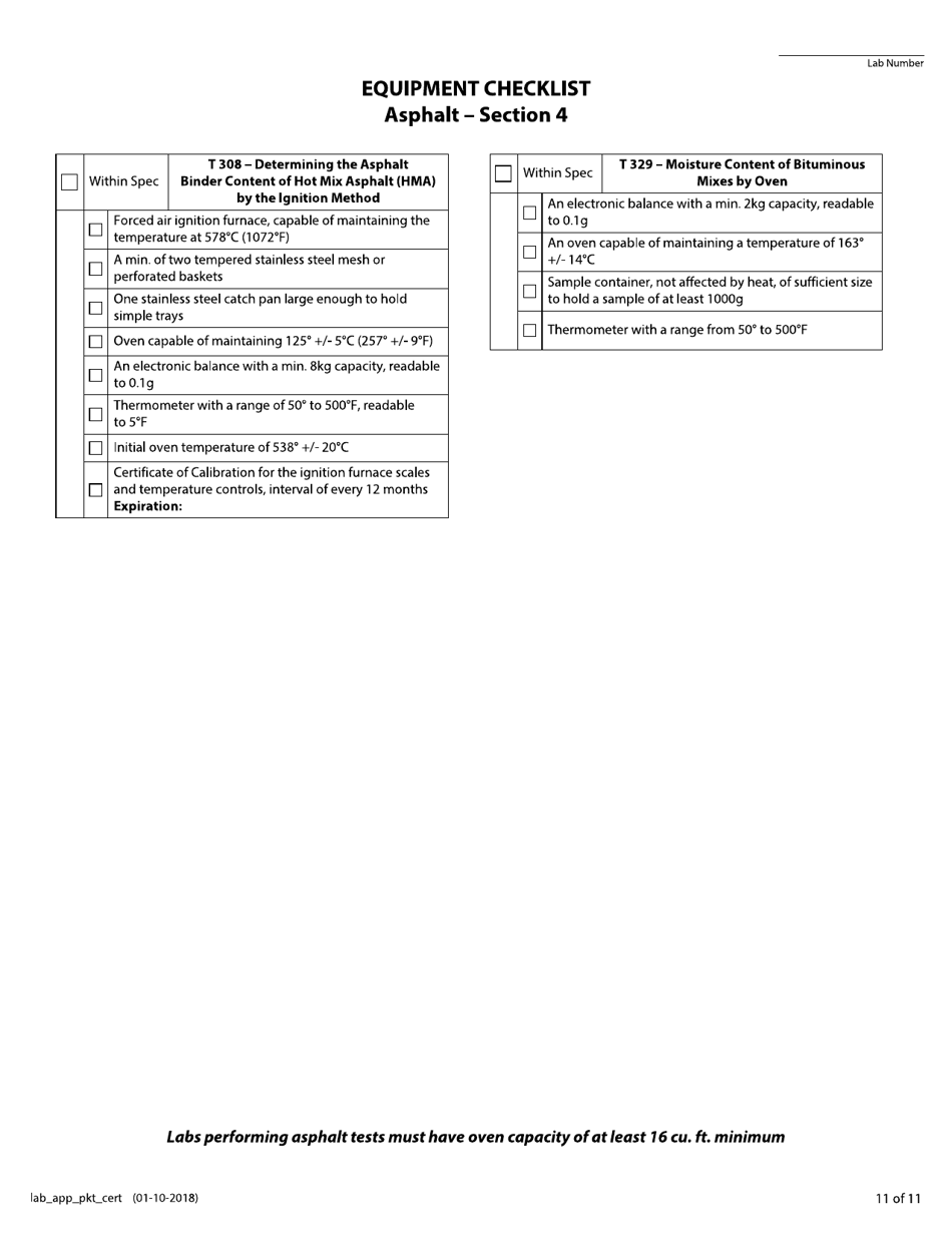 Application for Laboratory Certification - Oregon, Page 11