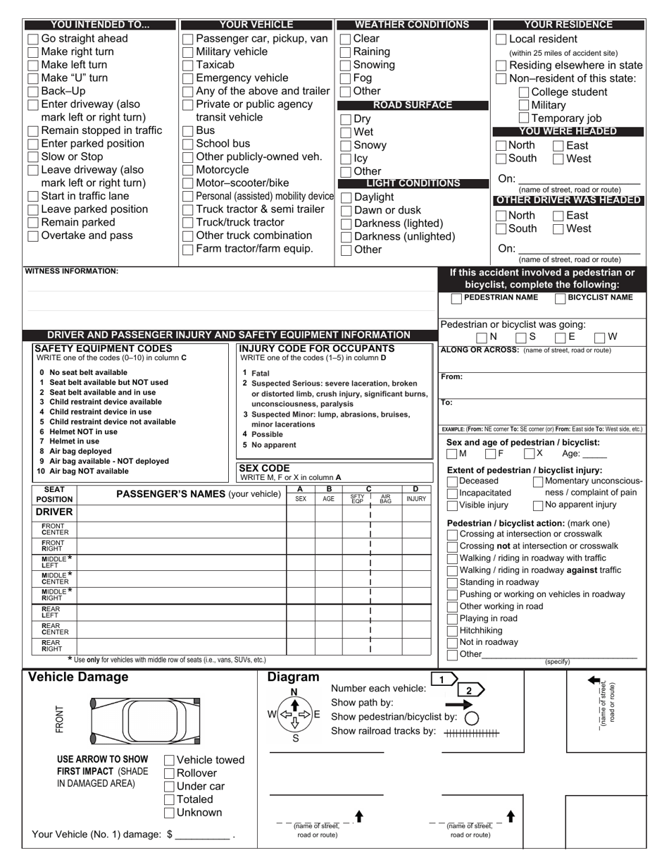 Form 735-32 Oregon Traffic Accident and Insurance Report - Oregon, Page 4
