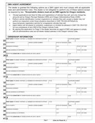 Form 735-370 Application for Three Year Vehicle Dealer Certificate as a Dealer or Rebuilder of Vehicles - Oregon, Page 3