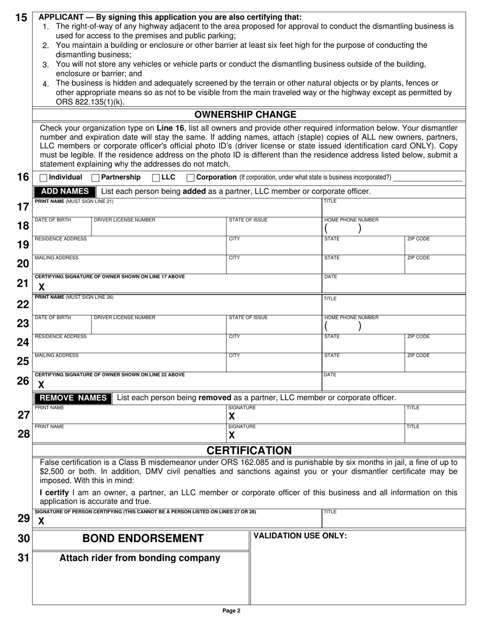 Form 735-373B - Fill Out, Sign Online and Download Fillable PDF, Oregon ...