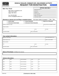 Form 735-6504 Request for Investigation - Vehicle Dealer, Dismantler, Unlicensed Activity - Oregon, Page 2