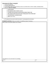 Form 735-6504 Request for Investigation - Vehicle Dealer, Dismantler, Unlicensed Activity - Oregon, Page 3