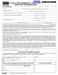 Document preview: Form 735-6773 Class C Non-commercial Third Party Drive Test Program Bond - Oregon