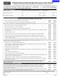 Document preview: Form 735-7390 Oregon Application for Military Skills Test Waiver - Oregon