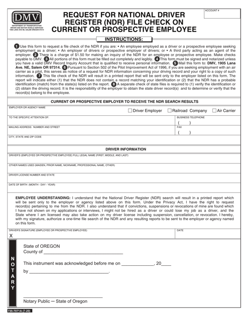 Form 735-7071A  Printable Pdf