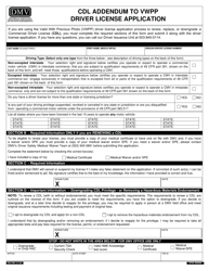 Document preview: Form 735-7361 Cdl Addendum to Vwpp Driver License Application - Oregon