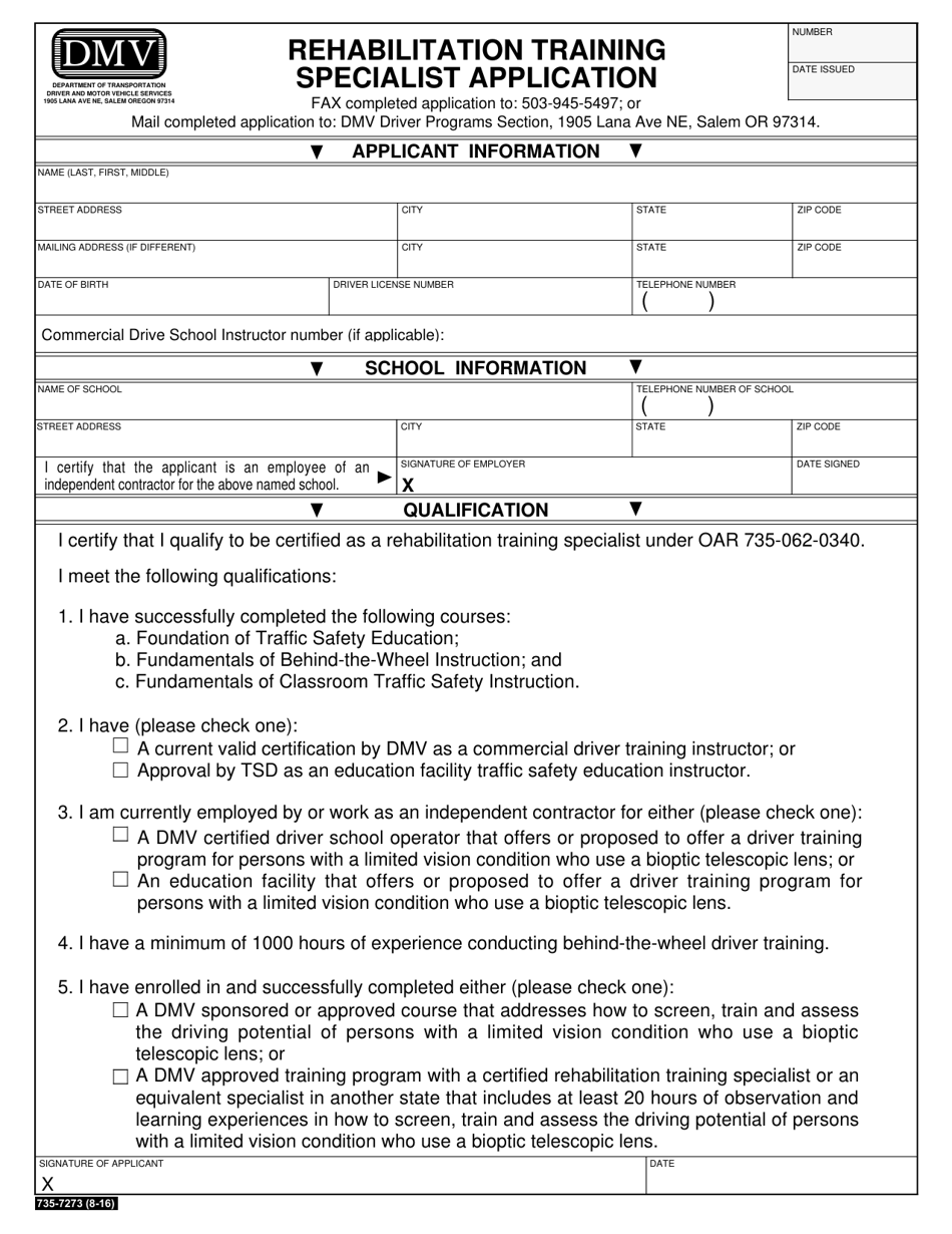 Form 735-7273 - Fill Out, Sign Online and Download Printable PDF ...