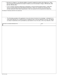 Form 735-7315 Application for Fleet Registration - Oregon, Page 2