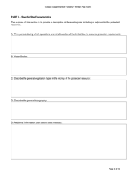 Written Plan Form - Oregon, Page 3
