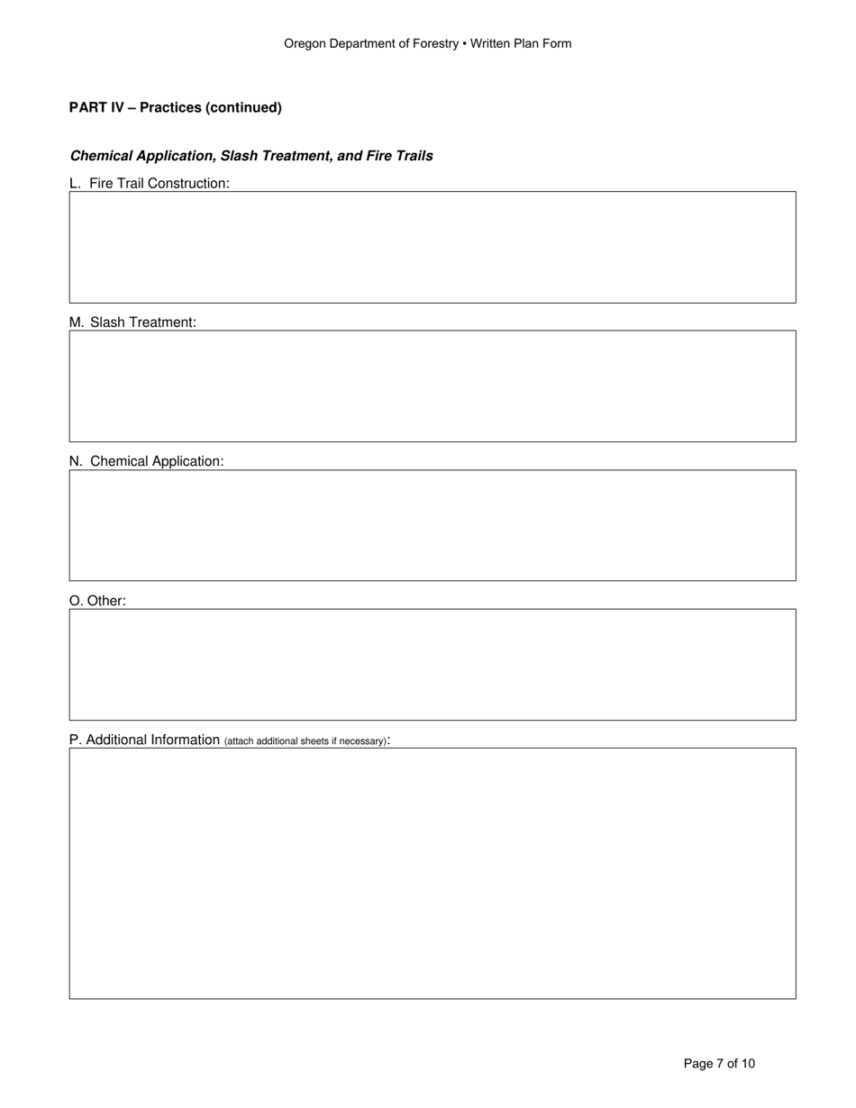 Written Plan Form - Oregon, Page 7