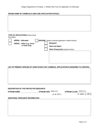 Written Plan Form for Application of Chemicals - Oregon, Page 2