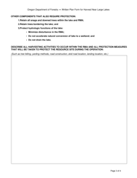 Written Plan Form for Harvesting Operations Near Large Lakes - Oregon, Page 3