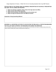 Written Plan Form for Harvesting Operations Near Type Ssbt Streams - Oregon, Page 4